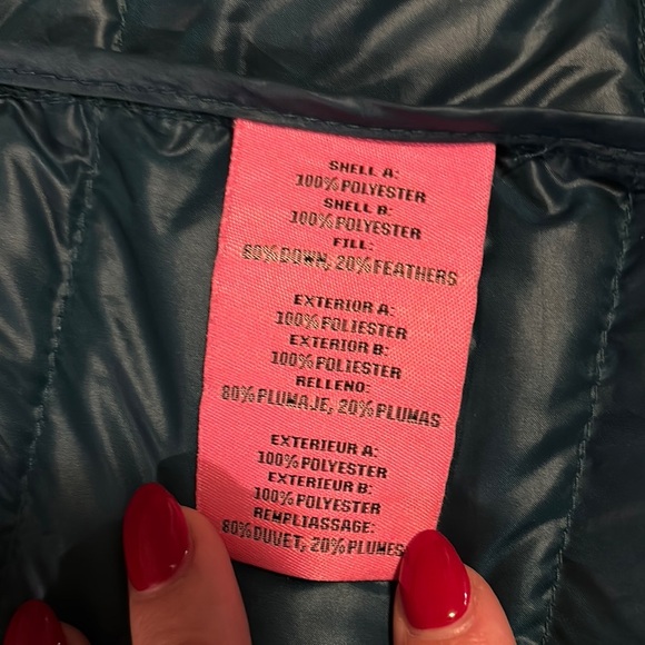 Betsy Johnson | Teal Puffer Jacket with Hood - Picture 7 of 13